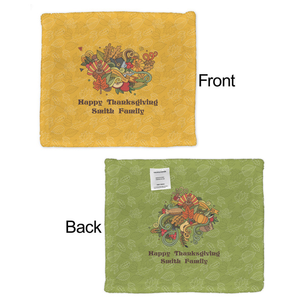 Happy Thanksgiving Security Blanket - Front & Back View