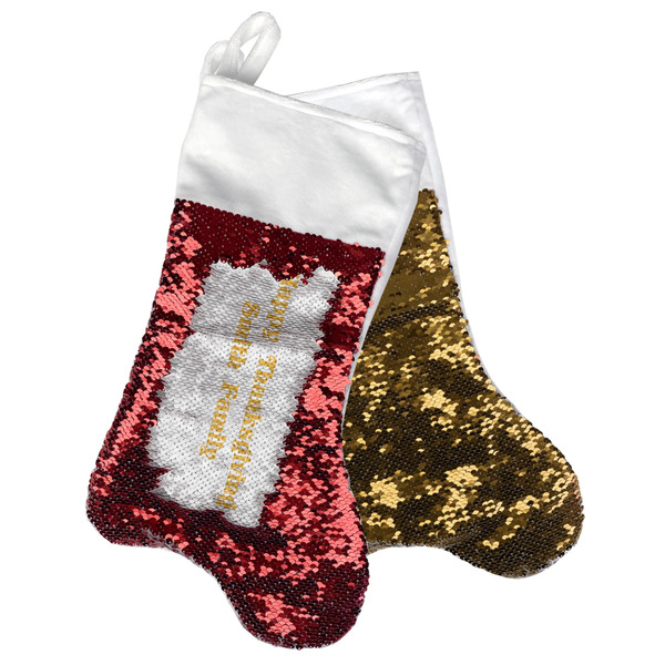 Custom Happy Thanksgiving Reversible Sequin Stocking (Personalized)