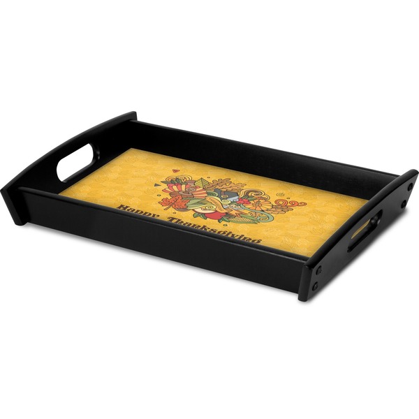 Happy Thanksgiving Serving Tray Black - Corner