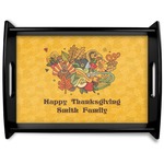Happy Thanksgiving Black Wooden Tray - Large (Personalized)
