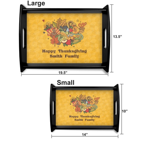 Happy Thanksgiving Serving Tray Black Sizes