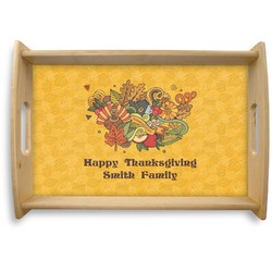 Happy Thanksgiving Natural Wooden Tray - Small (Personalized)