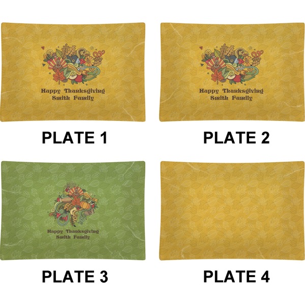 Happy Thanksgiving Set of Rectangular Appetizer / Dessert Plates (Approval)