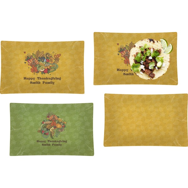 Happy Thanksgiving Set of Rectangular Dinner Plates