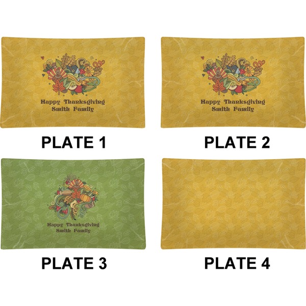 Happy Thanksgiving Set of Rectangular Dinner Plates (Approval)