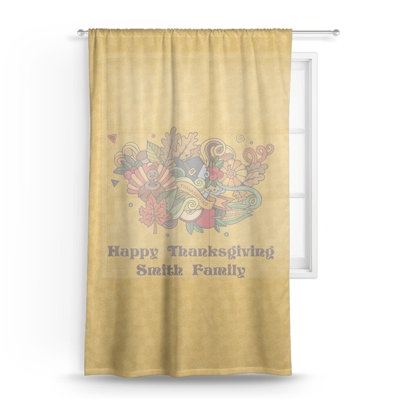 Custom Happy Thanksgiving Sheer Curtain - 50"x84" (Personalized)
