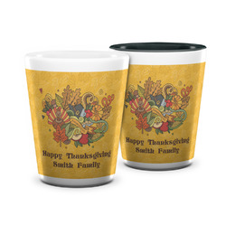 Happy Thanksgiving Ceramic Shot Glass - 1.5 oz (Personalized)