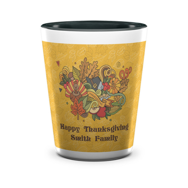 Happy Thanksgiving Shot Glass - Two Tone - FRONT