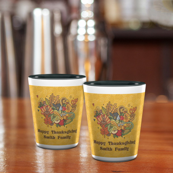 Happy Thanksgiving Shot Glass - Two Tone - LIFESTYLE