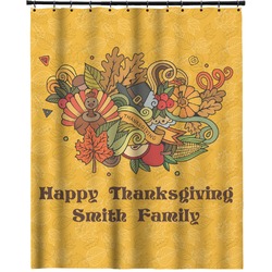 Happy Thanksgiving Extra Long Shower Curtain - 70"x84" (Personalized)