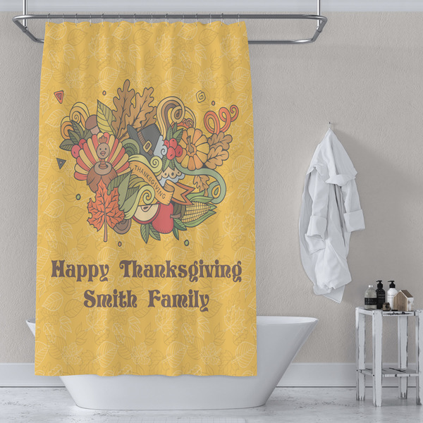 Happy Thanksgiving Shower Curtain Lifestyle