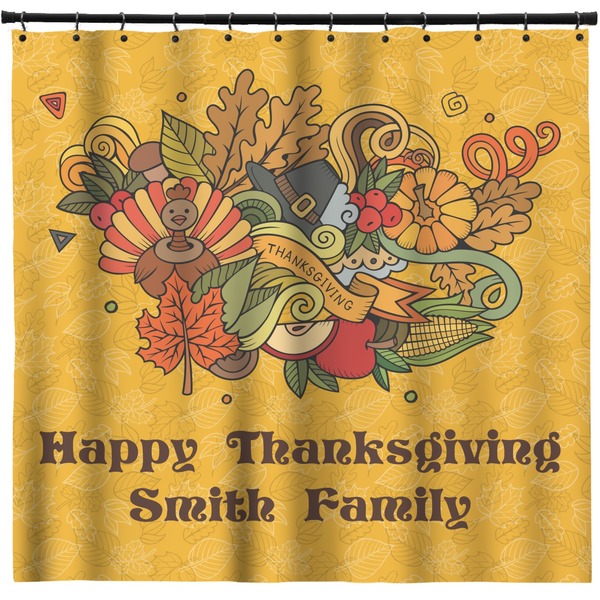 Custom Happy Thanksgiving Shower Curtain - Custom Size (Personalized)