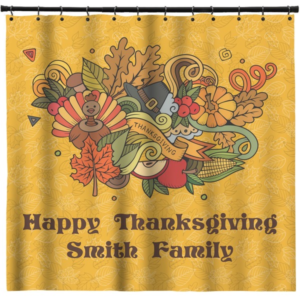 Custom Happy Thanksgiving Shower Curtain - 71" x 74" (Personalized)