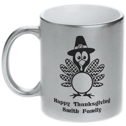 Happy Thanksgiving Metallic Silver Mug (Personalized)