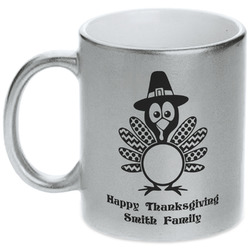 Happy Thanksgiving Metallic Silver Mug (Personalized)