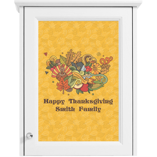 Happy Thanksgiving Single White Cabinet Decal