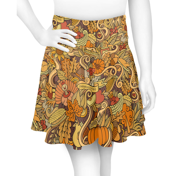 Custom Happy Thanksgiving Skater Skirt - 2X Large