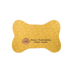 Happy Thanksgiving Bone Shaped Dog Food Mat (Small) (Personalized)