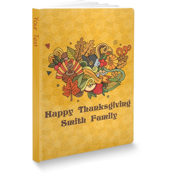 Custom Happy Thanksgiving Softbound Notebook - 7.25" x 10" (Personalized)