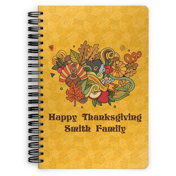 Custom Happy Thanksgiving Spiral Notebook - 7x10 w/ Name or Text