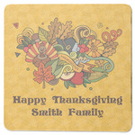 Happy Thanksgiving Square Rubber Backed Coaster (Personalized)