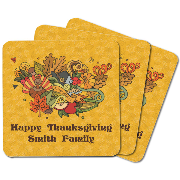 Happy Thanksgiving Square Fridge Magnet - MAIN