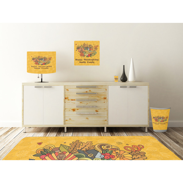 Happy Thanksgiving Square Wall Decal Wooden Desk