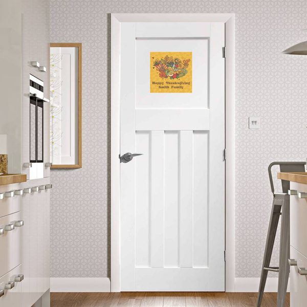 Happy Thanksgiving Square Wall Decal on Door