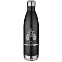 Happy Thanksgiving Water Bottle - 26 oz. Stainless Steel - Laser Engraved (Personalized)