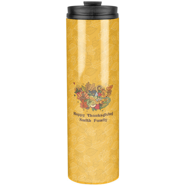 Custom Happy Thanksgiving Stainless Steel Skinny Tumbler - 20 oz (Personalized)