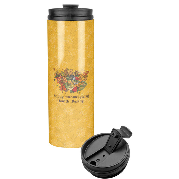 Custom Happy Thanksgiving Stainless Steel Skinny Tumbler (Personalized)