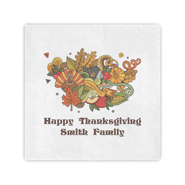 Custom Happy Thanksgiving Standard Cocktail Napkins (Personalized)