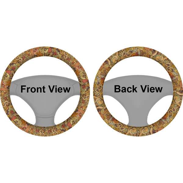 Happy Thanksgiving Steering Wheel Cover- Front and Back