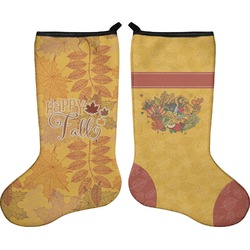 Happy Thanksgiving Holiday Stocking - Double-Sided - Neoprene