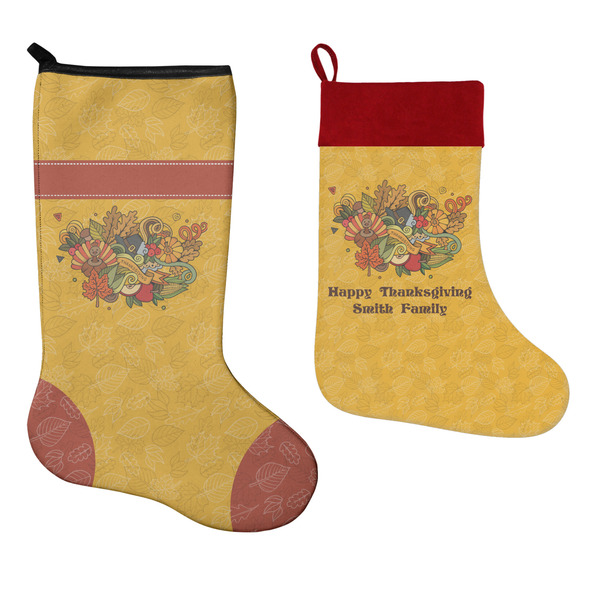 Happy Thanksgiving Stockings - Side by Side compare
