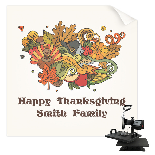 Custom Happy Thanksgiving Sublimation Transfer - Shirt Back / Men (Personalized)