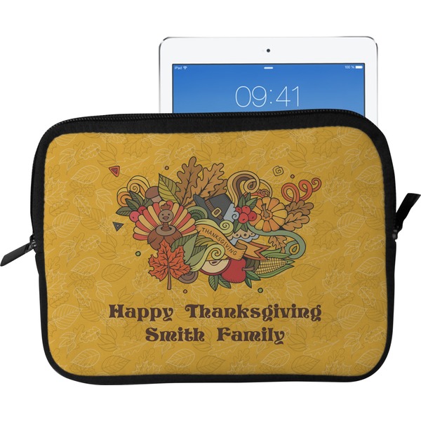 Custom Happy Thanksgiving Tablet Case / Sleeve - Large (Personalized)