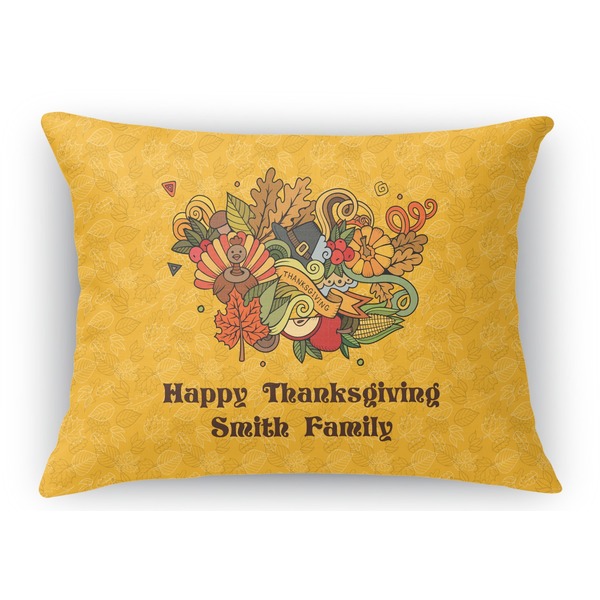 Custom Happy Thanksgiving Rectangular Throw Pillow Case (Personalized)