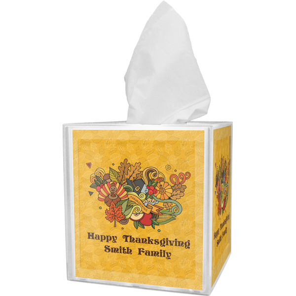 Custom Happy Thanksgiving Tissue Box Cover (Personalized)