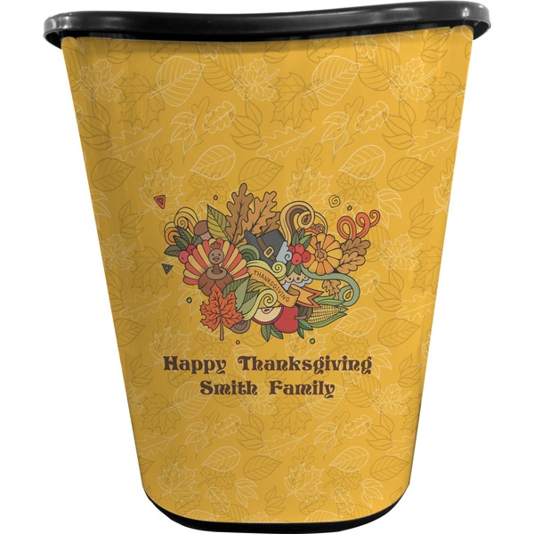 Happy Thanksgiving Trash Can Black