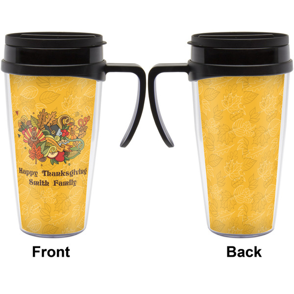 Happy Thanksgiving Travel Mug with Black Handle - Approval