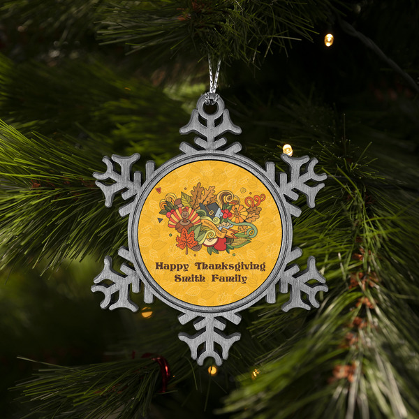 Happy Thanksgiving Vintage Snowflake - (LIFESTYLE)