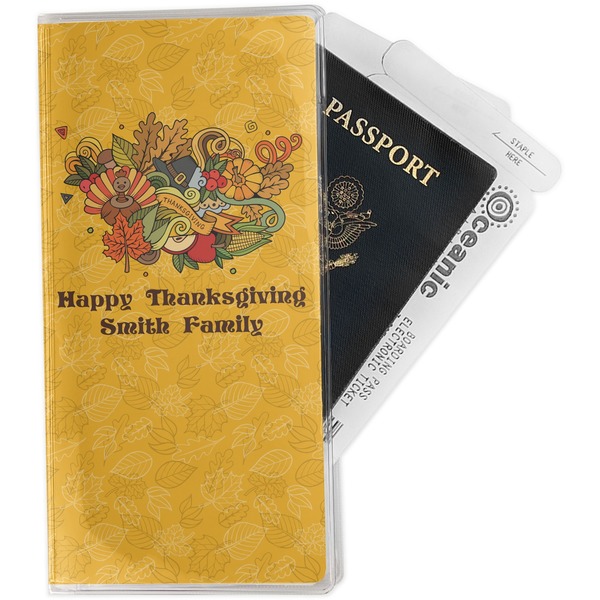 Custom Happy Thanksgiving Travel Document Holder