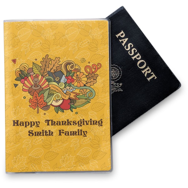 Custom Happy Thanksgiving Vinyl Passport Holder (Personalized)