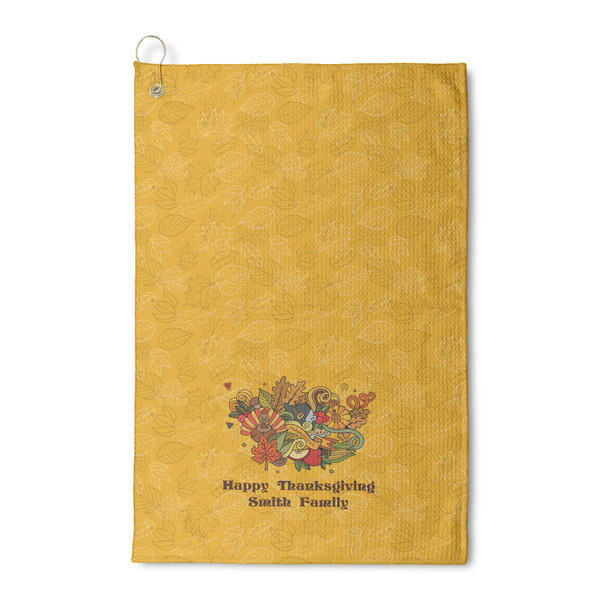 Custom Happy Thanksgiving Waffle Weave Golf Towel (Personalized)