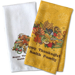 Happy Thanksgiving Kitchen Towel - Waffle Weave (Personalized)