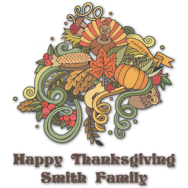Custom Happy Thanksgiving Graphic Decal - XLarge (Personalized)
