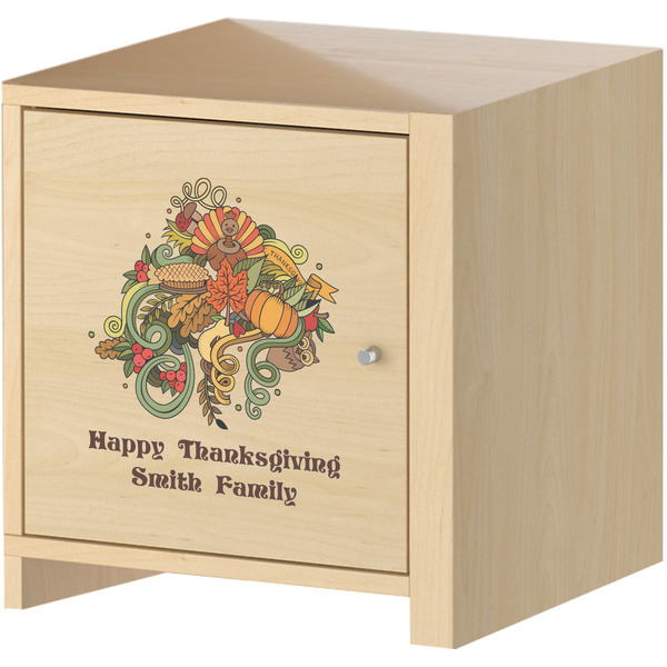 Happy Thanksgiving Wall Graphic on Wooden Cabinet