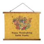 Happy Thanksgiving Wall Hanging Tapestry - Wide (Personalized)