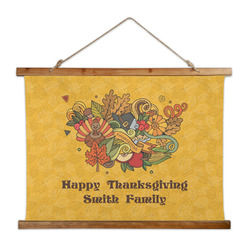 Happy Thanksgiving Wall Hanging Tapestry - Wide (Personalized)
